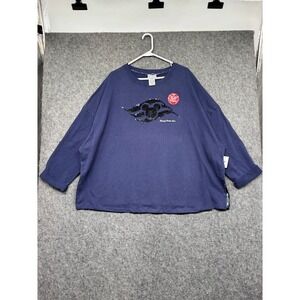 Disney Cruise Line Navy Blue Reversible Sequin Mickey Sweatshirt Women 2X NEW